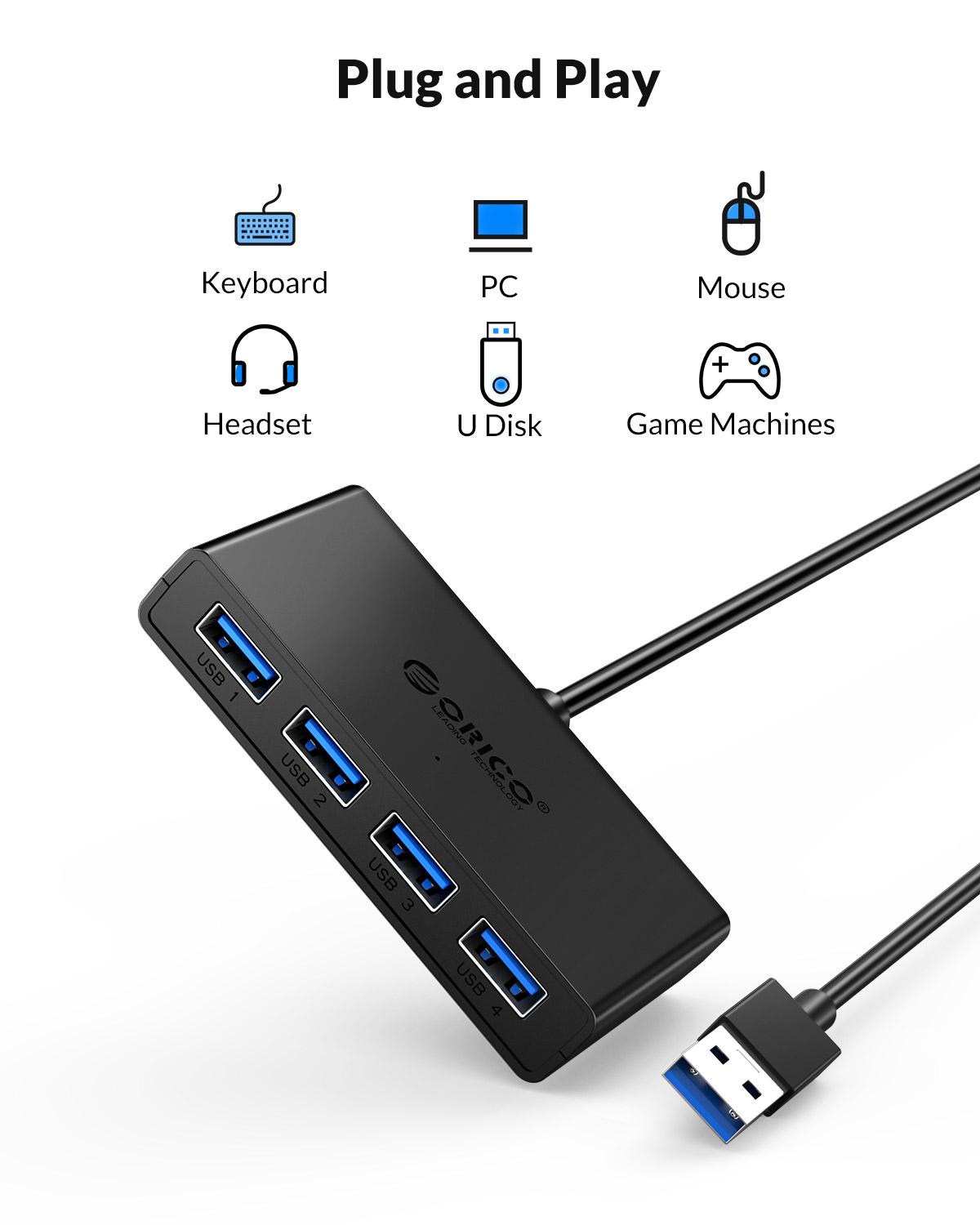 ORICO Hub USB 4 Ports Multi US - Laptop Accessories For Programmers recension och pris
